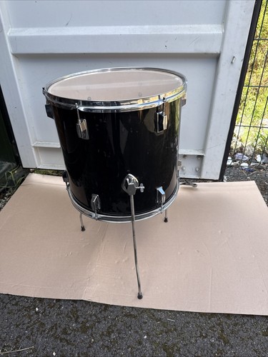 16" Płytka podłoga Tom Drum. Czarne wykończenie. 16x14".  Dodatek do fajnego zestawu. Darmowa przesyłka - Zdjęcie 1 z 15