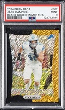 2024 PANINI PRIZM DECA BLACK GOLD SHIMMER FOTL #102 JACK CAMPBELL 4/8 PSA 9