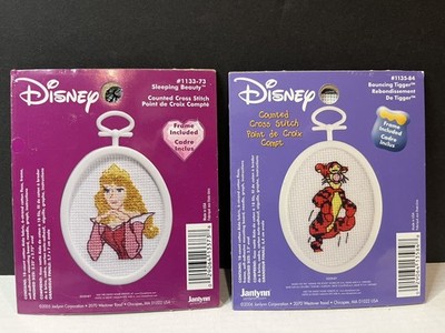 New  Disney Princess Sleeping Beauty & Tigger Counted Cross Stitch Lot Janlynn
