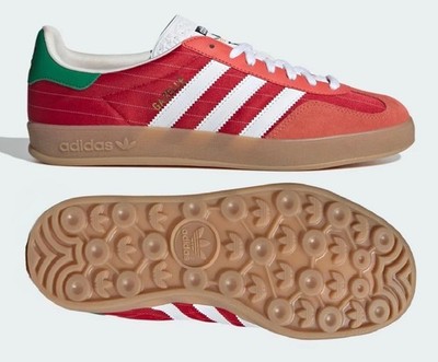NEW Adidas Gazelle Indoor Men Shoes, Better Scarlet/White/Gum, IF9641, Size
