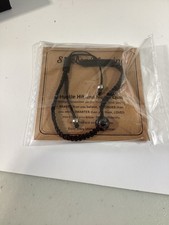 Perfect Gift Soccer Player Black Beaded Bracelet w Soccer Ball Charm Gift Box