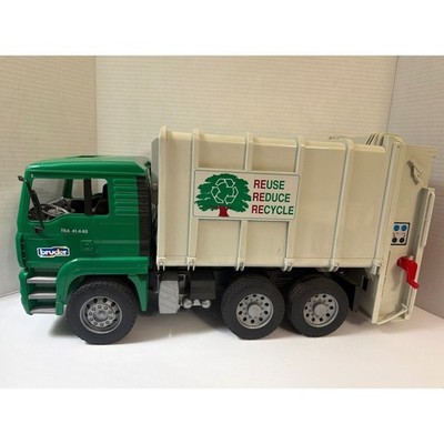 Bruder Rear Loading Recycling Trash Garbage Truck Green Cab 2001 GERMANY