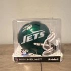 New York Jets Breece Hall Signed Throwback NFL Football Mini Helmet JSA Cert
