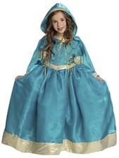 Blue and Gold Fairytale Princess Deluxe Girl's Dress Costume