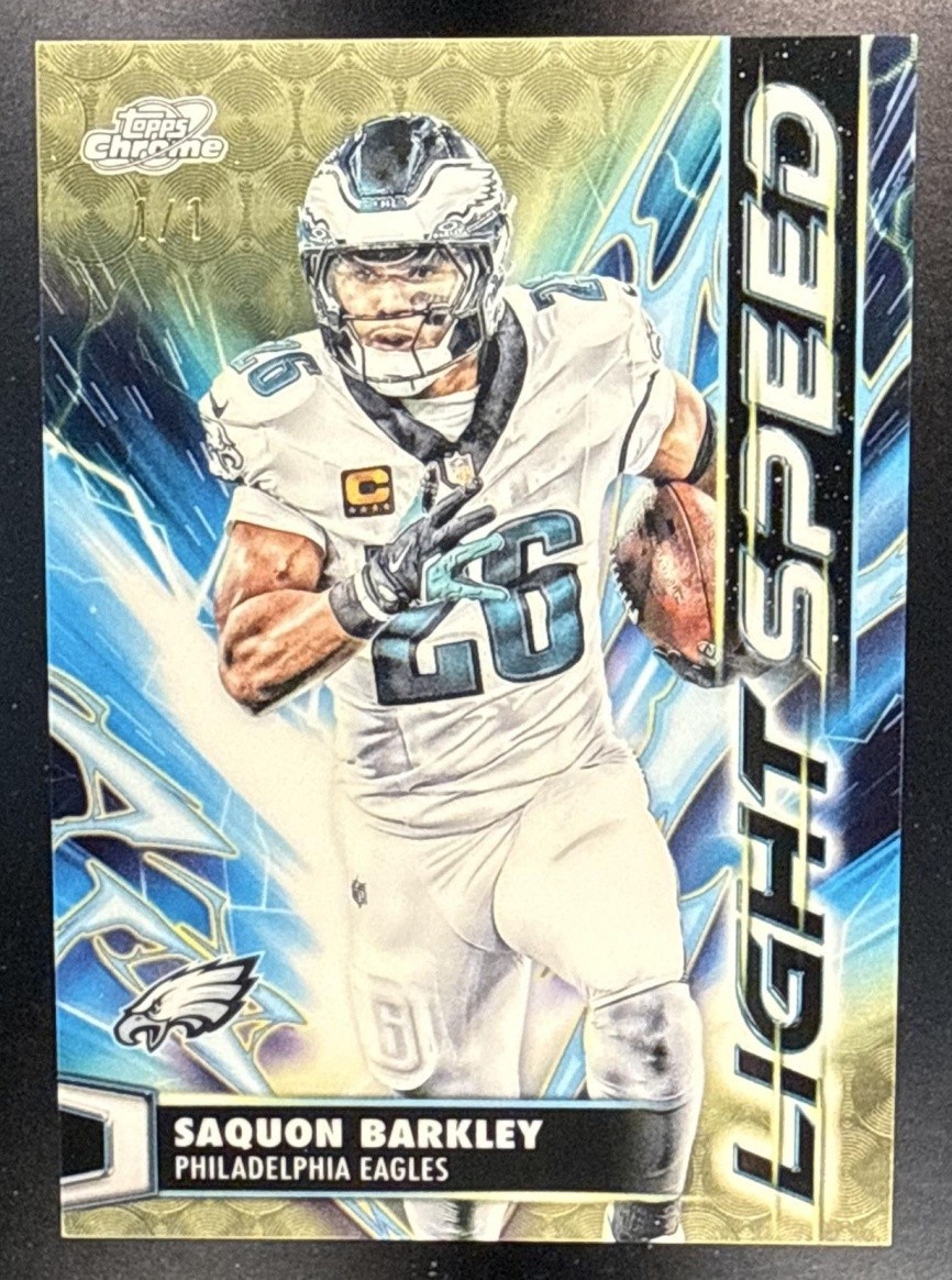 2025 Topps Cosmic Chrome Saquon Barkley #LS-19 Light Speed SuperFractor 1/1