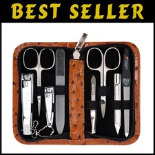 Stylish 8-Piece Nail Care Kit with Steel Implements
