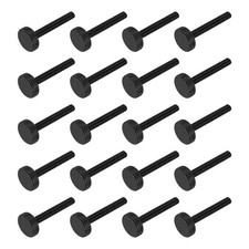 M4x30mm Knurled Thumb Screws Black Steel Flat Head Thumb Screws 20Pcs