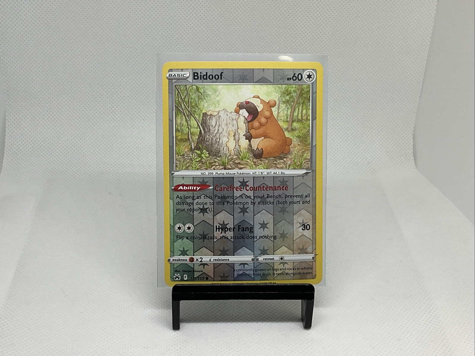 Bidoof 111/159 Reverse Holo Pokemon Card TCG Cards Collecting 