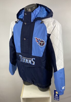 Titans Jacket Tennessee Starter Hooded Half Zip Pullover Jacket