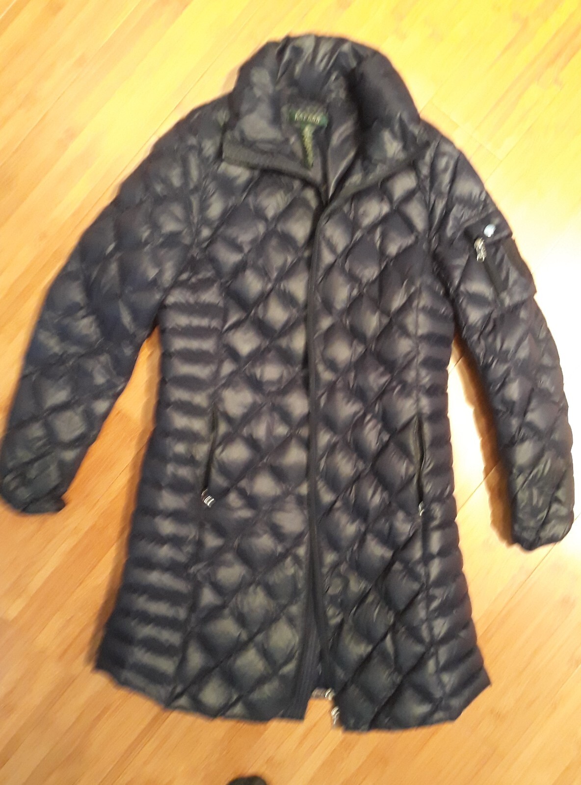 Lauren Ralph Lauren long dark blue puffer coat women … Gem