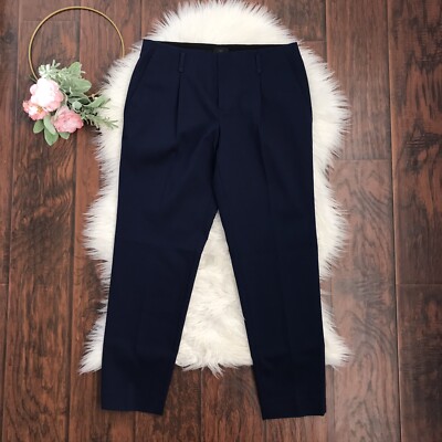 Banana Republic Size 4 Monogram Blue Tapered Slim Ankle Fit Mid Rise Pants