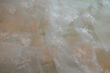 white embroidered tulle polyester 72"L x 56"W  2 yds 