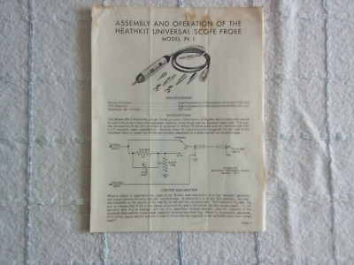 HEATHKIT MODEL PK-1 Universal Scope Probe Manual (Rev 11/10/61)