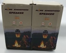 Flame Atmosphere Bluetooth Speaker 7 Inches Tall Black Lot of 2
