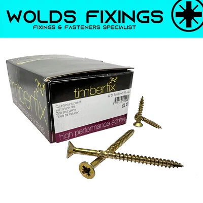 Timberfix 360 Premium Wood Screws Cutter thread Pozi CSK Gold Spectre 4,5,6mmØ