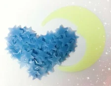 200 Blue Glow-in-the-Dark Stars & 15cm Moon – Night Sky Decor & Ceiling Stickers