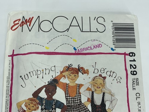 Pagliaccetto per bambini McCALL'S Easy 6129 modello da cucire taglia CL 6,7,8 NON TAGLIATO Jumping Beans - Foto 2 di 12
