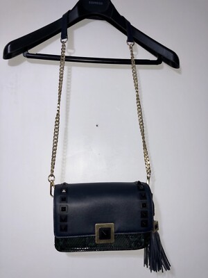 ZARA faux croc studded handbag with chain strap