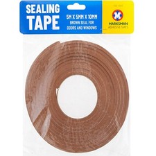 5m Foam Draught Excluder Seal Tape Weather Strip Window & Door BROWN