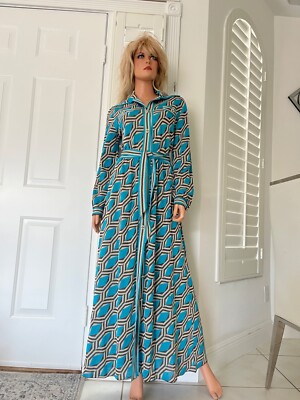 gucci long dress Printed silk twill long dress in beige and dark brown