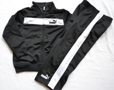 PUMA NWT Boys 2PC Suit Jacket Pants Black White set size 4