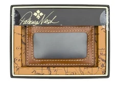 Patricia Nash NWT Varenna Gift Box Set Leather ID Case w/ Key Chain-Tan