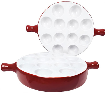 Ceramic Escargot Baking Plate,For Appetizers, Grilled Snails, Scallops, 9.33-...