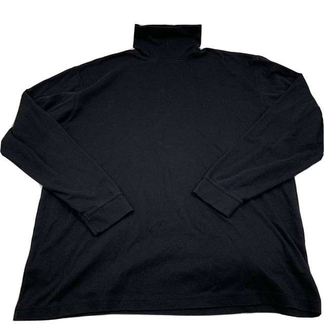 Ll Bean Menâs Size XL Turtleneck Shirt Pullover Black Long Sleeve Cotton Blend | eBay