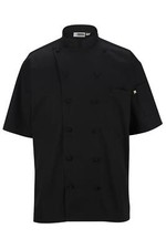 Edwards Unisex 12 Button Short Sleeve Chef Coat With Mesh - 3331 FREE SHIPPING 