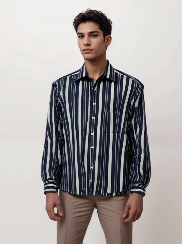 Christian Dior camicia abito blu a righe con bottoni uomo L 16 33 34 44x28 LS pokt lettino come nuova