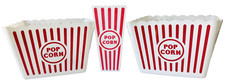 2 Retro Square Popcorn Tubs 1 Smaller Container Family Movie Night Reusable