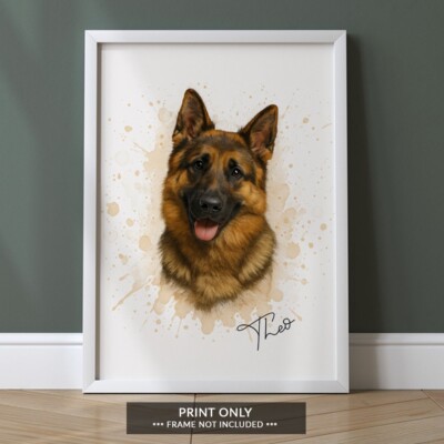 Personalisierter Aquarell Haustier Portrait Druck | Jedes Haustier | Geschenk | Kaufen Sie 1 erhalten Sie 1 gratis
