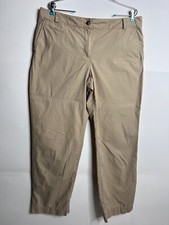 Talbots Pants Womens 14 Beige Khaki Straight Leg Boyfriend Casual Trouser