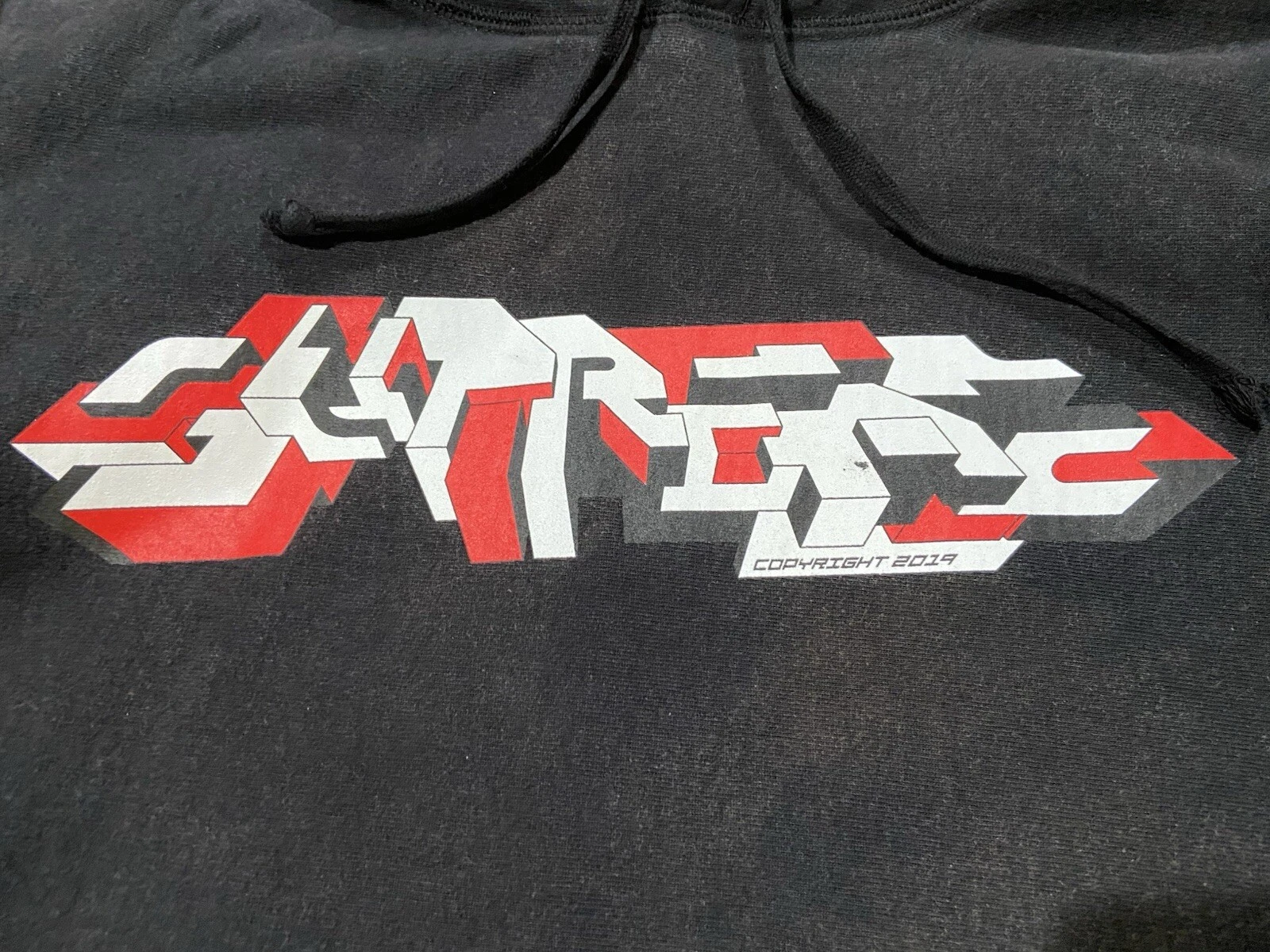 Felpa con cappuccio Supreme Delta logo pullover uomo taglia media nero cotone spesso