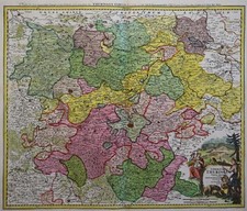 Th&uuml;ringen - Landgraviatus Thuringiae - Homann 1720 - Original