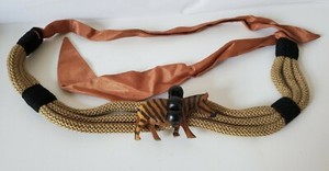 80s Carolyn Tanner Designs Metal Buckle Intricate Beaded Braided Rope Adj. Belt carolyn tanner designs Belts for Women on Sale up to 90% Off  main image 2