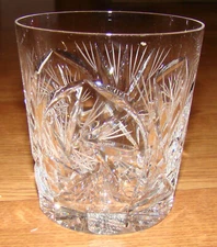 ELEANOR by American Cut Double Old Fashion Glasses - Cut, Pinwheel, Fan, 3 7/8"