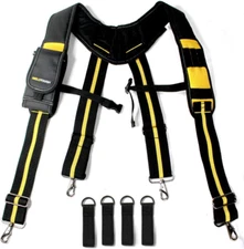 MELOTOUGH Tool Belt Suspenders with Padded Foam Adjustable Shoulder Straps, Larg