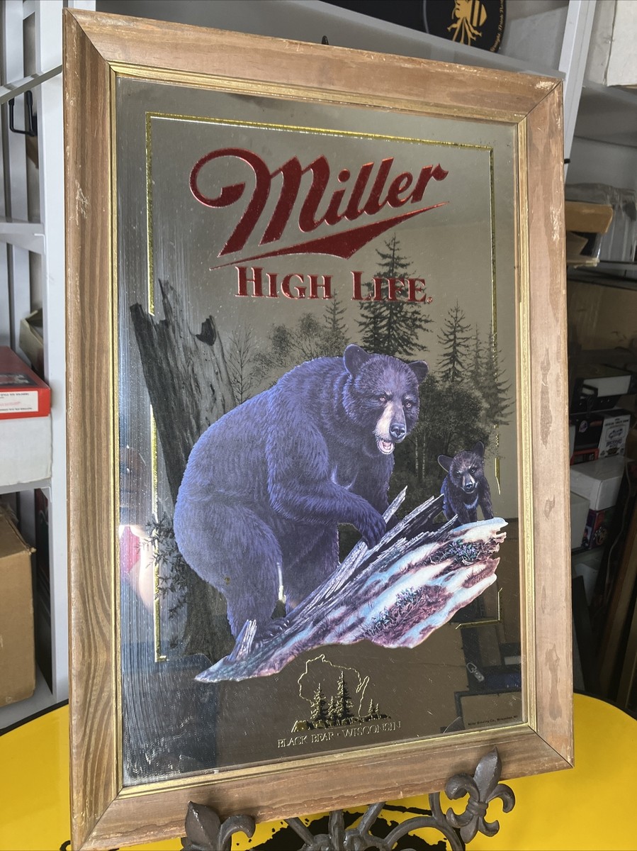 Miller High Life Wildlife Series Wisconsin Black Bear Bar Beer