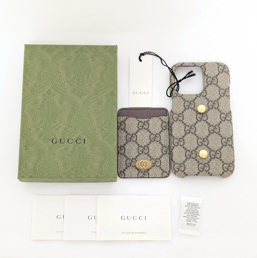 Gucci iPhone13 Pro Case GG Old PVC Grey Mobile Phone Cover 7