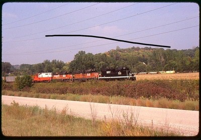 es40 Orig. Slides Illinois Central 8097 Plus 3 at Omaha, NE 7-90