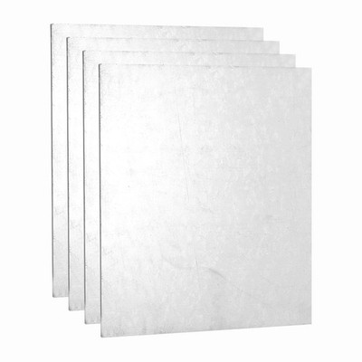 4 Pcs 3/32'' Hot Rolled Steel Sheets, 4'' x 2'' Steel Plate Base, Silver