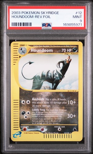 2003 POKEMON SKYRIDGE #12 HOUNDOOM-REVERSE FOIL PSA 9