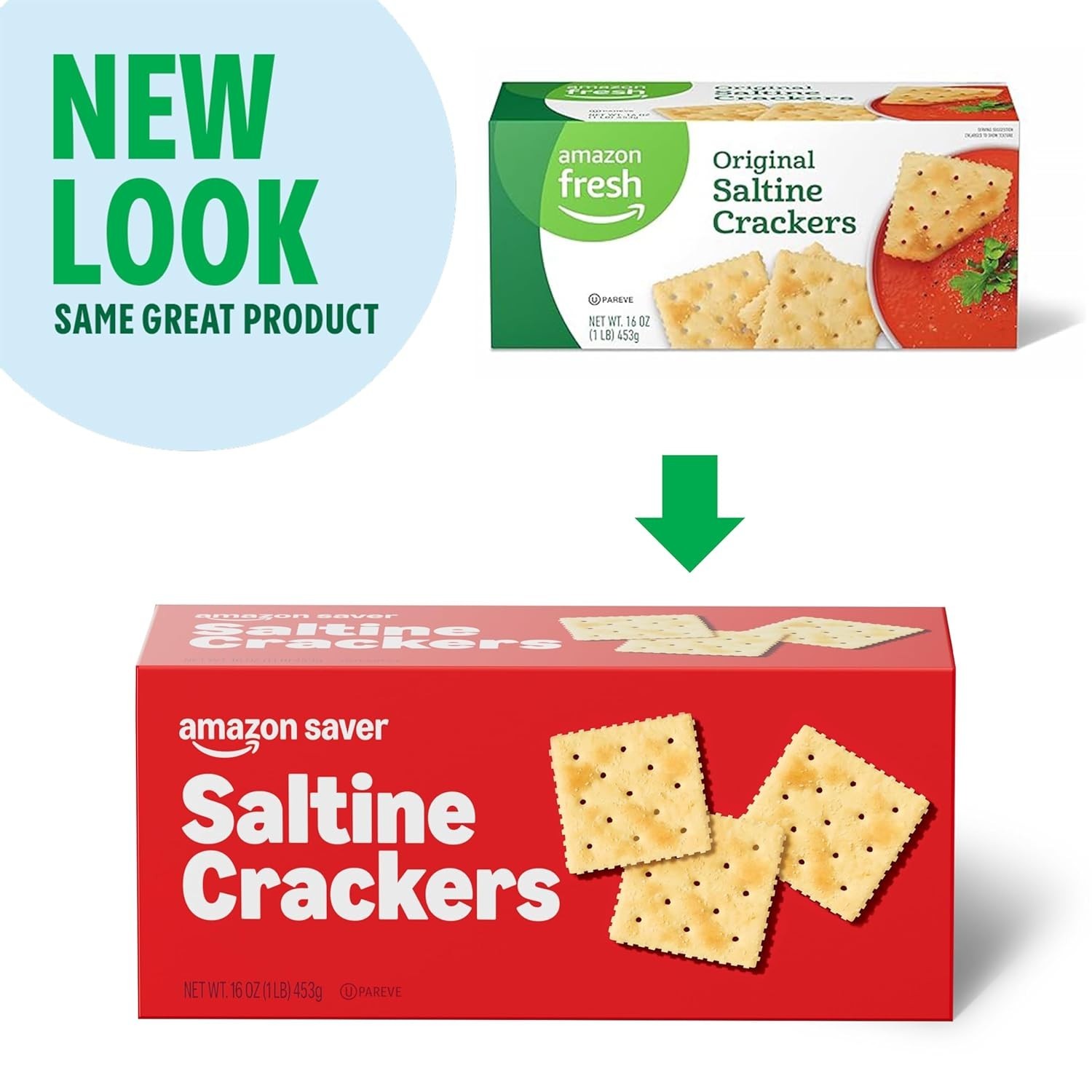Amazon Saver, Saltine Crackers, 16 Oz  - Previously Happy Belly