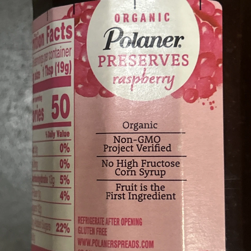 2 Pack Polaner Organic Preserves, Raspberry 10.3 Ounce - Image 4 of 4