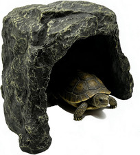 Reptile Rock Hide Cave Tortoise Hideout Basking Rock Habitat Accessories Leopard