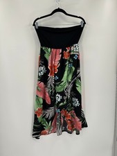 SHEIN Women's Strapless Tropical Floral Print Dress Size M US6