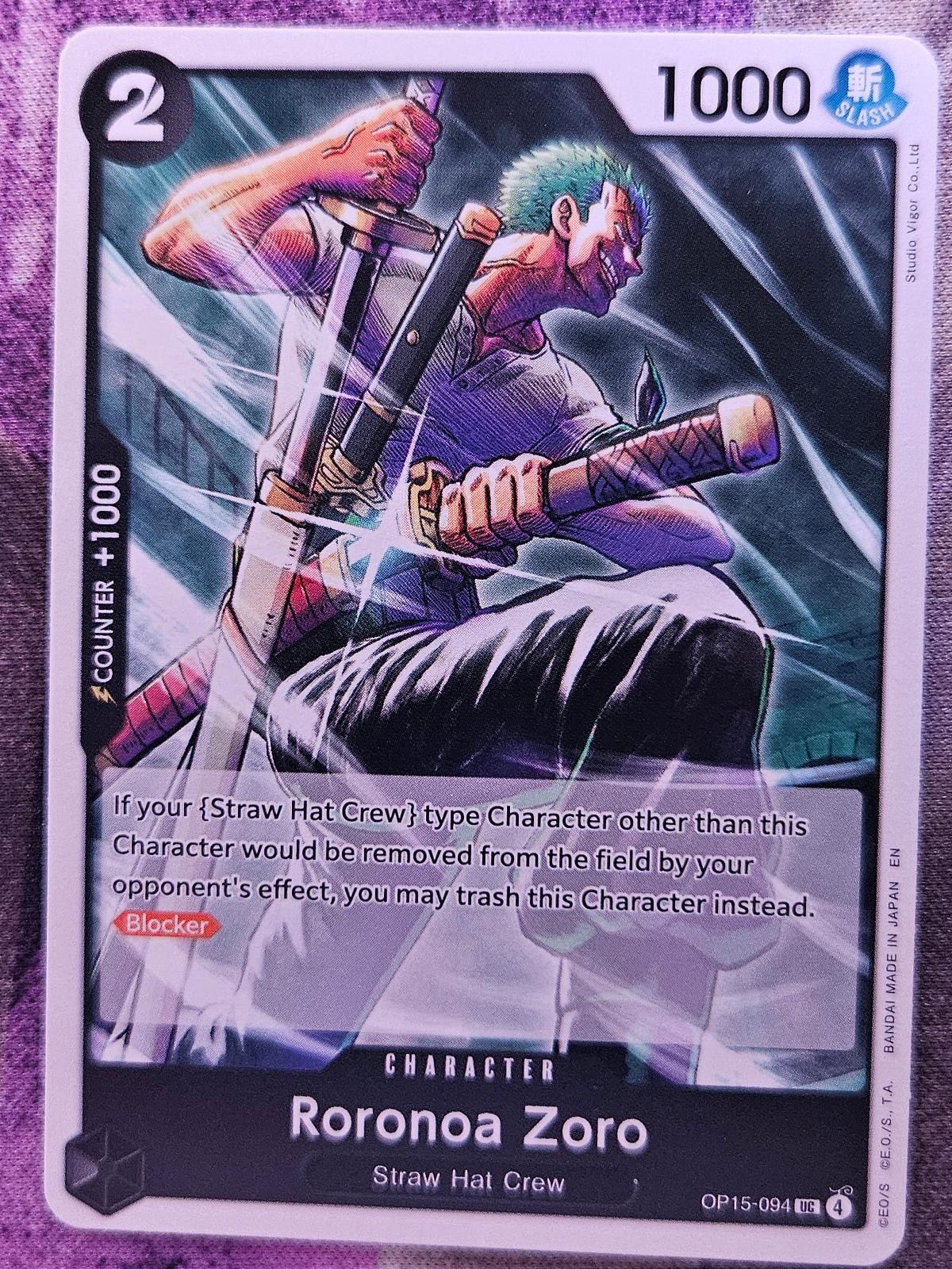 Roronoa Zoro OP15-094 Uncommon Adventure on Kami's Island One Piece Near Mint