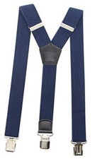 Timiot Premium Men's Y-Back Suspenders Stretch Perfect 1.5" Width for Work Navy