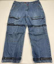 VTG Marithe Francois Girbaud Jeans Sz 42x33 Wide Baggy Denim Cargo Shuttle Tape